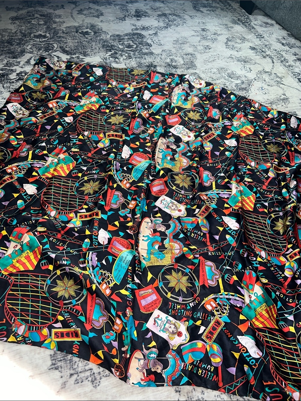 Vintage -Novelty circus/ carnival print scarf
